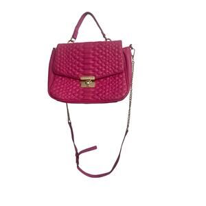 Insanely Cute Betsey Johnson Hot Pink Quilted Bag With gold Chain Detail